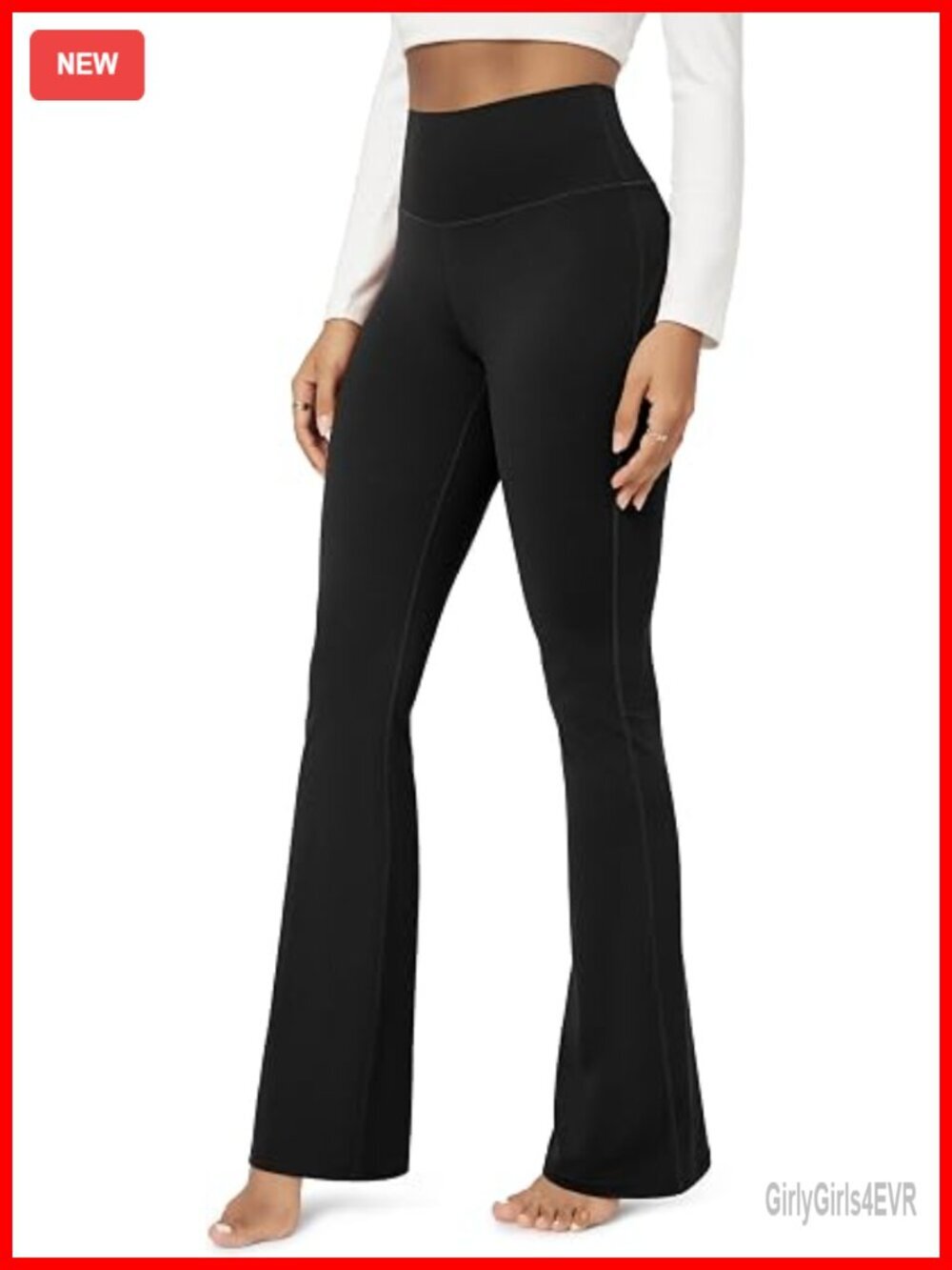 High Waist Flare Bootcut Yoga Pants with Back Pocket, 30/32 Inseam